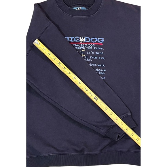 VTG Big Dog Sweatshirt Mens Crewneck Funny Graphic Rules Blue L - Picture 5 of 9